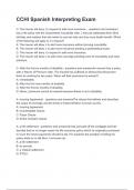 CCHI Spanish Interpreting Exam questions and answers