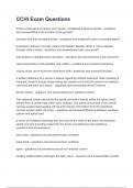 CCHI Exam Questions questions and answers