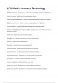 CCHI Health Insurance Terminology questions and answers