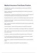 Medical Insurance Final Exam Practice questions and answers