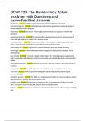 GOVT 220&colon; The Bureaucracy Actual study set with Questions and correct&sol;verified Answers