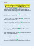 MBA Exit Exam Full UPDATED ACTUAL  Exam Questions and CORRECT Answers