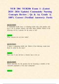 NUR 206&sol; NUR206 Exams 1&colon; &lpar;Latest 2025&sol; 2026 Updates STUDY BUNDLE WITH COMPLETE SOLUTIONS&rpar; Community Nursing Concepts &vert; Qs & As&vert; Grade A&vert; 100&percnt; Correct &lpar;Verified Answers&rpar;- Fortis