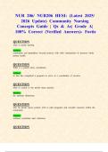 NUR 206&sol; NUR206 Exams 1&period;2&period;3 & HESI&colon; &lpar;Latest 2025&sol; 2026 Updates STUDY BUNDLE WITH COMPLETE SOLUTIONS&rpar; Community Nursing Concepts &vert; Qs & As&vert; Grade A&vert; 100&percnt; Correct &lpar;Verified Answers&rpar;- Fortis