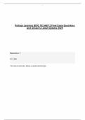 Portage Learning BIOD 152 A&P 2 Final Exam Questions And Answers Latest Updates 2025