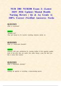 NUR 208&sol; NUR208 Exam 2&colon; &lpar;Latest 2025&sol; 2026 Update&rpar; Mental Health Nursing Review &vert; Qs & As&vert; Grade A&vert; 100&percnt; Correct &lpar;Verified Answers&rpar;- Fortis