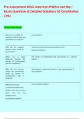 Pre-Assessment WGU American Politics and the &sol; Exam Questions & Detailed Solutions US Constitution C963