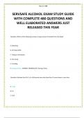 SERVSAFE ALCOHOL EXAM STUDY GUIDE WITH COMPLETE 480 QUESTIONS AND WELL ELABORATED ANSWERS JUST RELEASED THIS YEAR