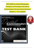 TEST BANK Dental Radiography&colon; Principles and Techniques &lpar;6TH ED&rpar; by Joen Iannucci & Laura Jansen Howerton Chapters 1 - 35 &vert; Complete