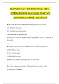 SERVSAFE CERTIFICATION FINAL TEST &vert; COMPREHENSIVE 2025&sol;2026 PRACTICE QUESTIONS & EXPERT SOLUTIONS&period;