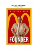 Essay 'the founder' - Inleiding sociologie (R_Inl.socio)