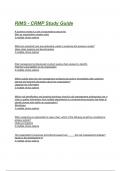 RIMS - CRMP Study Guide Questions with correct Answers 2025&sol;2026&lpar; A&plus; GRADED 100&percnt; VERIFIED&rpar;&period;