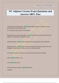 NC Adjuster License Exam Questions and Answers 100&percnt; Pass