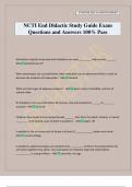 NCTI End Didactic Study Guide Exam Questions and Answers 100&percnt; Pass