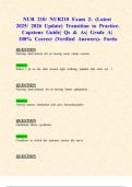 NUR 210/ NUR210 Exam 2: (Latest 2025/ 2026 Update) Transition to Practice-Capstone Guide| Qs & As| Grade A| 100% Correct (Verified Answers)- Fortis