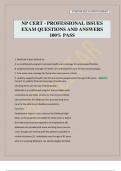 NP CERT - PROFESSIONAL ISSUES EXAM QUESTIONS AND ANSWERS 100&percnt; PASS