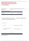 Missouri Permit Test Practice &sol; Real Exam Questions with Correct Answers&comma; A&plus; Score Solutions&period;
