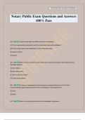 Notary Public Exam Questions and Answers 100&percnt; Pass