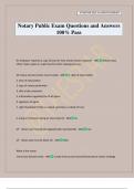Notary Public Exam Questions and Answers 100&percnt; Pass