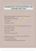 NSG6440 FINAL EXAM QUESTIONS AND ANSWERS 100&percnt; PASS