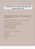 NUR1020C Term 1 Exam 1 Questions and Answers 100&percnt; Pass