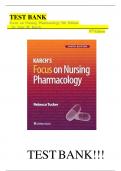 Test Bank For Focus on Nursing Pharmacology 9th Edition by Amy Karch Chapter 1-59 Fully Covered ISBN&colon; 9781975180409 &vert; Complete Guide A&plus; &vert;NEWEST VERSION 2025&period;