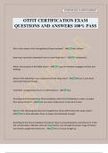 OTFIT CERTIFICATION EXAM QUESTIONS AND ANSWERS 100&percnt; PASS