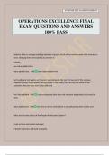 OPERATIONS EXCELLENCE FINAL EXAM QUESTIONS AND ANSWERS 100&percnt; PASS