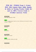 PNR 104 &sol; PNR104 Exams 1&colon; &lpar;Latest 2025&sol; 2026 Updates STUDY BUNDLE WITH COMPLETE SOLUTIONS&rpar; Basic Skills&comma; Quality & Safety in Nursing Practice &vert; Qs and As&vert; 100&percnt; Correct&vert; Grade A &lpar;Verified Answers&rpar;- Fortis