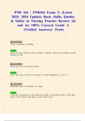PNR 104 &sol; PNR104 Exams 2&colon; &lpar;Latest 2025&sol; 2026 Updates STUDY BUNDLE WITH COMPLETE SOLUTIONS&rpar; Basic Skills&comma; Quality & Safety in Nursing Practice &vert; Qs and As&vert; 100&percnt; Correct&vert; Grade A &lpar;Verified Answers&rpar;- Fortis