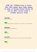 PNR 104 &sol; PNR104 Exams 1&comma;2&comma;3 & 4&colon; &lpar;Latest 2025&sol; 2026 Updates STUDY BUNDLE WITH COMPLETE SOLUTIONS&rpar; Basic Skills&comma; Quality & Safety in Nursing Practice &vert; Qs and As&vert; 100&percnt; Correct&vert; Grade A &lpar;Verified Answers&rpar;- Fortis