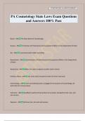 PA Cosmetology State Laws Exam Questions and Answers 100&percnt; Pass