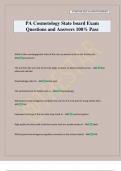 PA Cosmetology Exam Package Deal Questions and Verified Answers &lpar;2025 &sol; 2026&rpar;