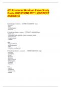 ATI Proctored Nutrition Exam Study  Guide QUESTIONS WITH CORRECT  ANSWERS