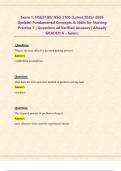 Exam 1&colon; NSG3100&sol; NSG 3100 &lpar;Latest 2025&sol; 2026 Update&rpar; Fundamental Concepts & Skills for Nursing Practice 1 &vert; Questions ad Verified Answers &vert; Already GRADED A &ndash; Galen&period;