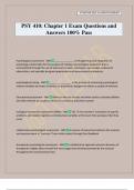 PSY 410&colon; Chapter 1 Exam Questions and Answers 100&percnt; Pass