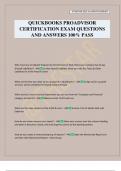 QUICKBOOKS PROADVISOR CERTIFICATION EXAM QUESTIONS AND ANSWERS 100&percnt; PASS