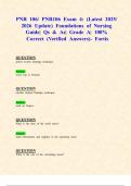 PNR 106&sol; PNR106 Exam 4&colon; &lpar;Latest 2025&sol; 2026 Update&rpar; Foundations of Nursing Guide&vert; Qs & As&vert; Grade A&vert; 100&percnt; Correct &lpar;Verified Answers&rpar;- Fortis