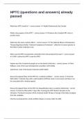 HPTC &lpar;questions and answers&rpar; already passed 