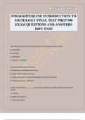 STRAIGHTERLINE INTRODUCTION TO SOCIOLOGY FINAL TEST PREP 900 EXAM QUESTIONS AND ANSWERS 100&percnt; PASS