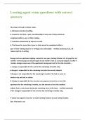 Leasing agent exam questions with correct answers