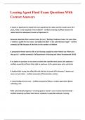 Leasing Agent Final Exam Questions With Correct Answers&period;