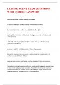 LEASING AGENT EXAM QUESTIONS WITH CORRECT ANSWERS&period;