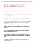 Illinois Leasing Agent License Exam Questions With Correct Answers 