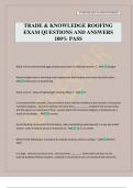 TRADE & KNOWLEDGE ROOFING EXAM QUESTIONS AND ANSWERS 100&percnt; PASS