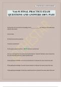 Vett-91 FINAL PRACTICE EXAM QUESTIONS AND ANSWERS 100&percnt; PASS