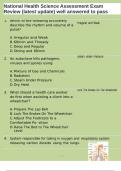 National Health Science Assessment Exam Review &lpar;latest update&rpar; well answered to pass