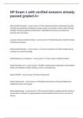 HP Exam 1 with verified answers already passed graded A&plus;