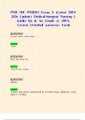 PNR 201&sol; PNR201 Exam 3&colon; &lpar;Latest 2025&sol; 2026 Update&rpar; Medical-Surgical Nursing I Guide&vert; Qs & As&vert; Grade A&vert; 100&percnt; Correct &lpar;Verified Answers&rpar;- Fortis