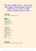 PNR 201&sol; PNR201 Exam 1&colon; &lpar;Latest 2025&sol; 2026 Update&rpar; Medical-Surgical Nursing I Guide&vert; Qs & As&vert; Grade A&vert; 100&percnt; Correct &lpar;Verified Answers&rpar;- Fortis